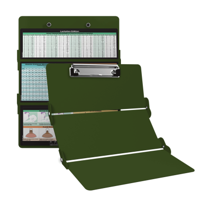 WhiteCoat Clipboard® Trifold - Army Green Lactation Consultant Edition